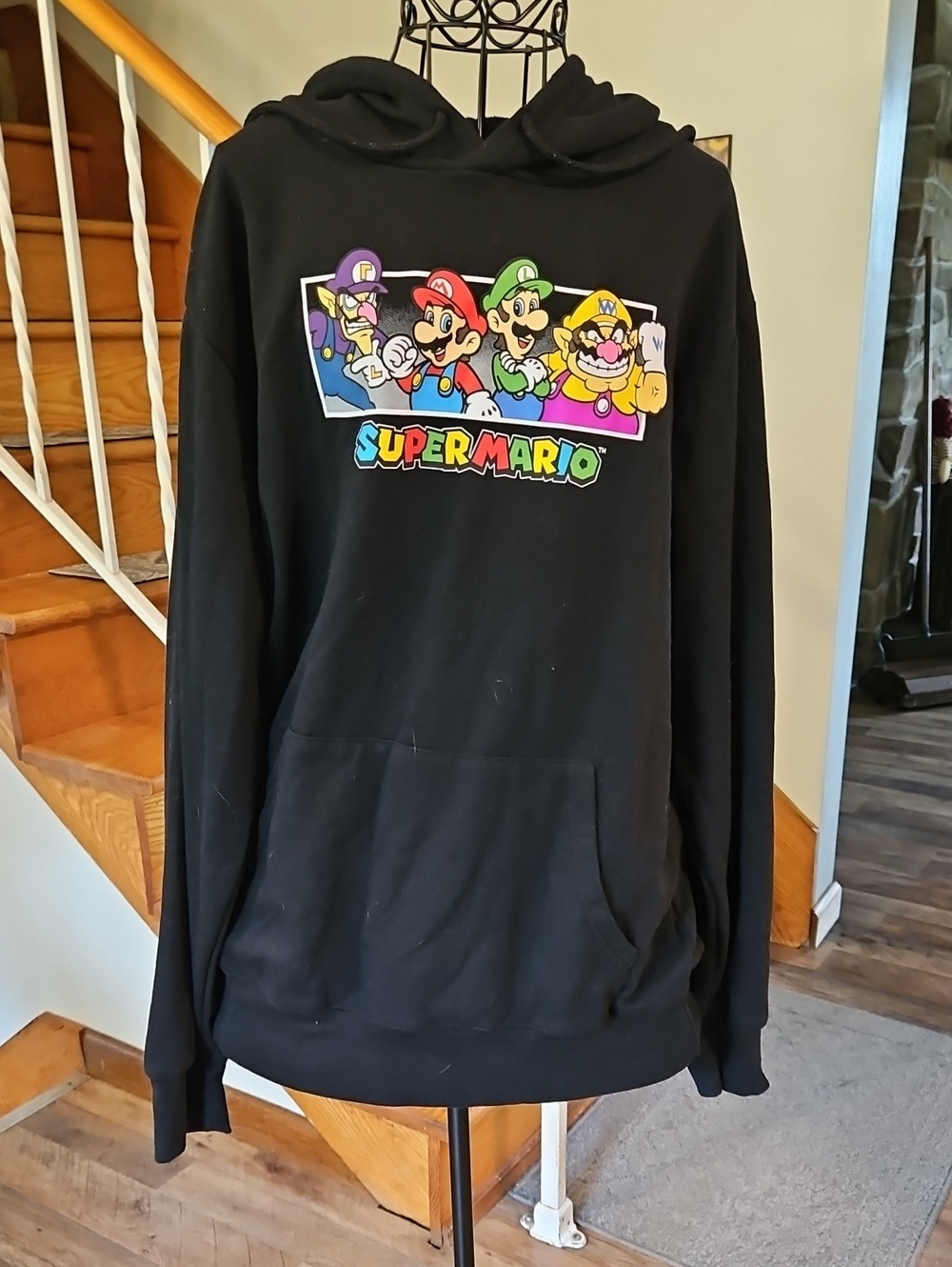 👚Nintendo Black Super Mario Character Pullover Hoodie